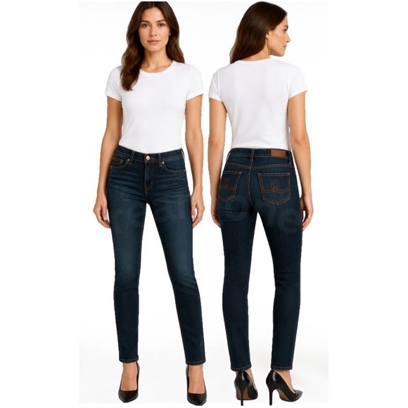 Seven7 Denim - Seven7 Women's Dark Wash Mid Rise Cotton-Blend Skinny Jeans Size 10
